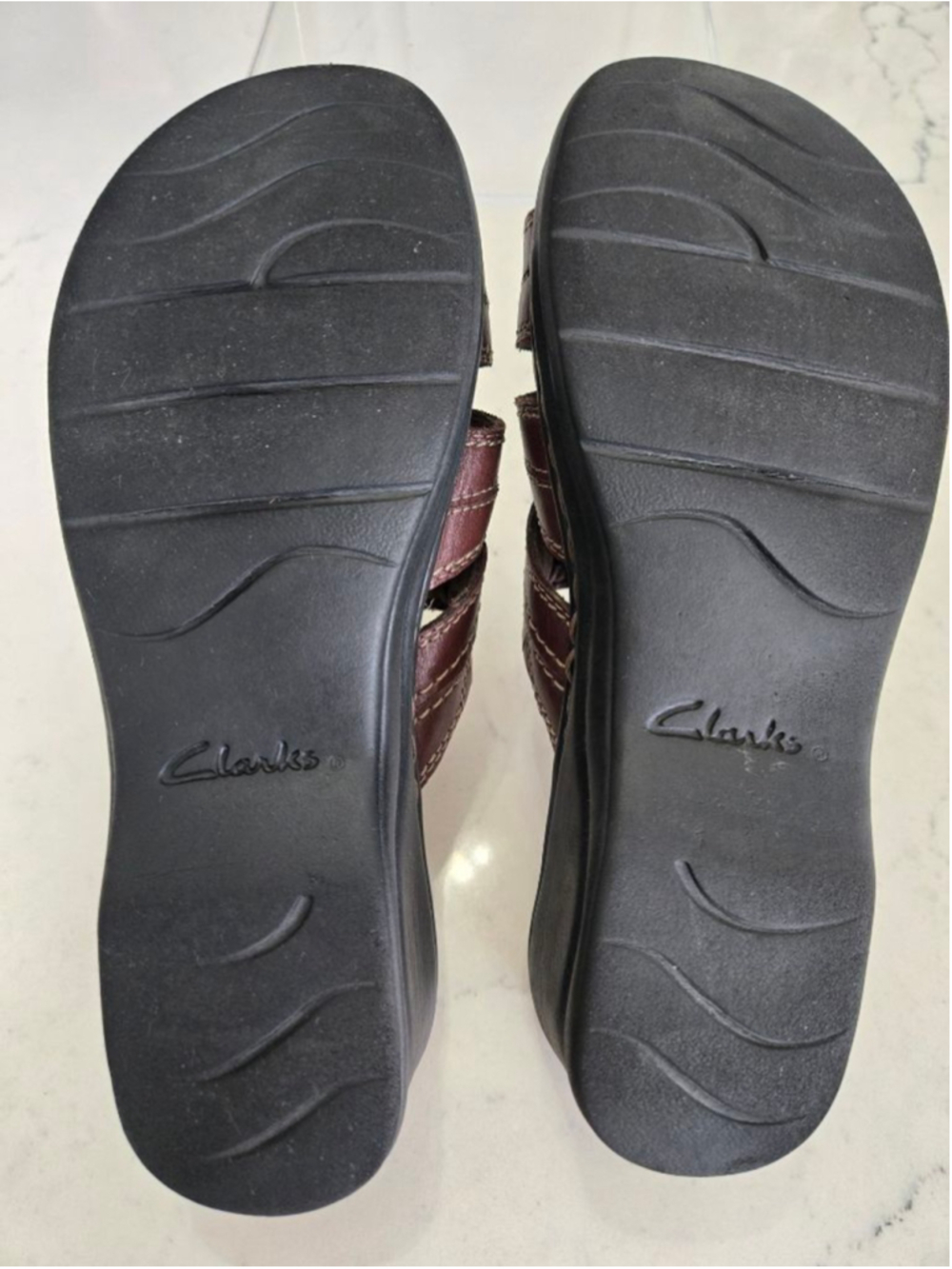 Women's Clarks Bendables Brown Leather Sandals Size 8 - Picture 11 of 11